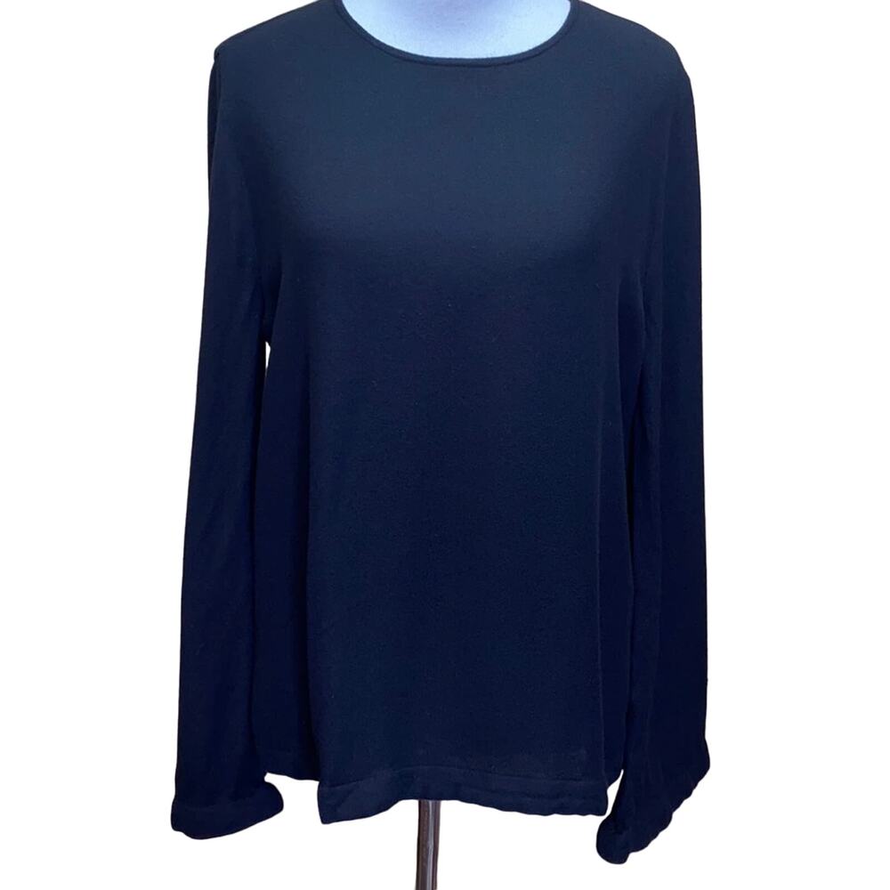 Cloth & Stone Anthropologie Black Bell Sleeves Long Sleeve Viscose Blouse XS